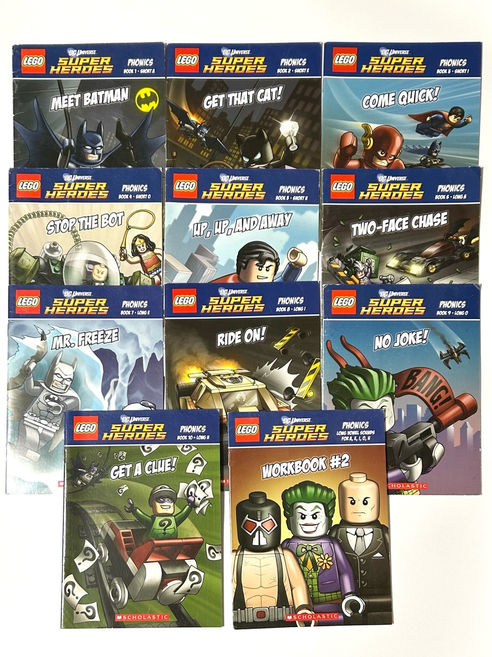 Lego DC Super Heroes Phonics Books. 11 Little Books.
